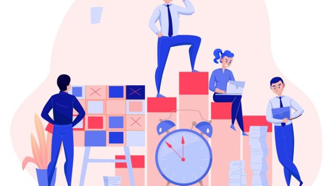 time-management-successful-teamwork-deadline-stress-overcoming-with-task-planning-control-alarm-clock-flat-composition-vector-illustration_1284-30802 TRAINING EFFECTIVE TIME MANAGEMENT & DELEGATION